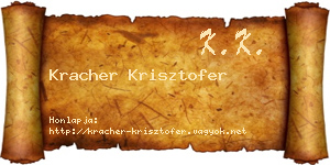 Kracher Krisztofer névjegykártya